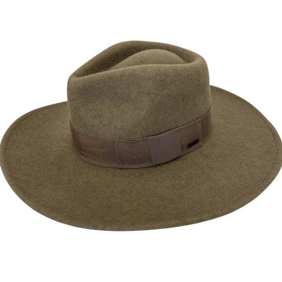 Brixton Accessories - Brixton 100% Wool Felt Hat Heather Twig Beige Gray SMALL Wide Brim Western